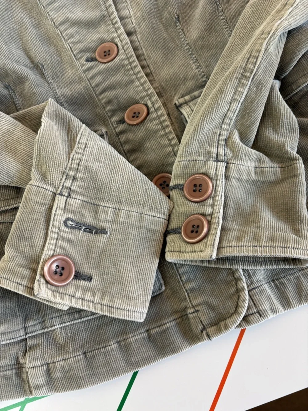 dELiA*s Grey-Green Utility Button-Front Jacket vintage Y2K XS Veronica Mars - Picture 5 of 12